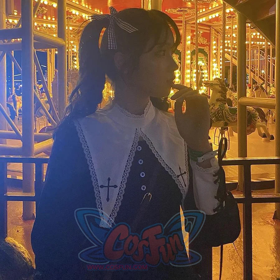 Black White Collage Dark Gothic Stretch Dress Kawaii Cool Girl