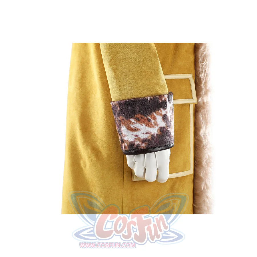 Buggy the Star Clown cosplay sleeve detail highlights the patterned wrist guard beside the white glove