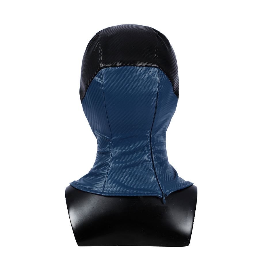 Bullseye Lester cosplay costume head cover uses dual-tone textured faux leather and stitched back seams.