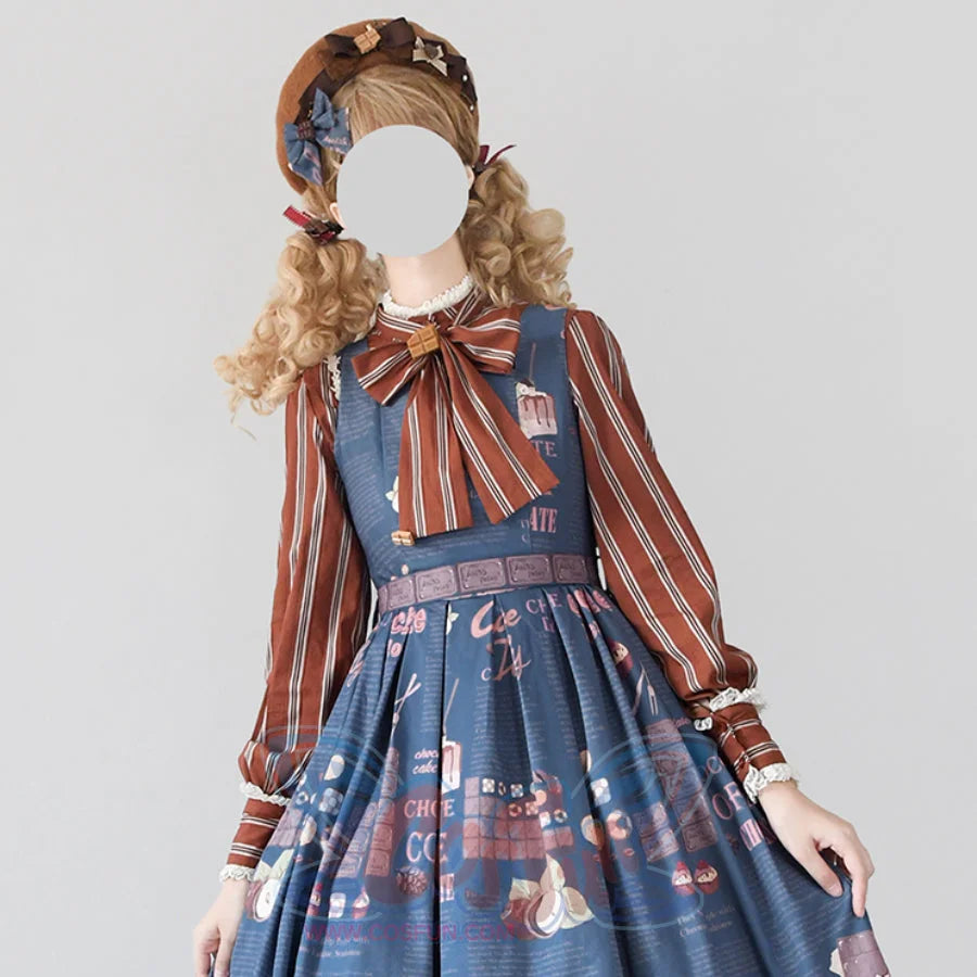 Chocolate Daily Sweet Lolita Stripe Long Sleeve Shirt