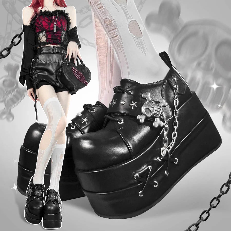 Original Cool Lolita Round Toe Thick Soled Shoes S22645 Black / 34