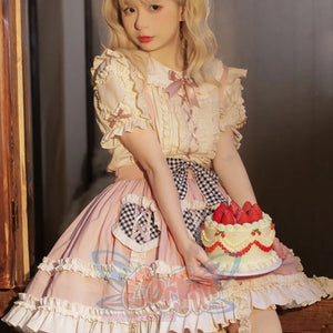 Daily Lovely High Waist Lolita Strap Skirt - cosfun