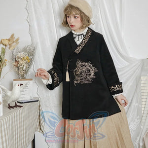 Chinese Style Spring Autumn Woolen Coat - cosfun