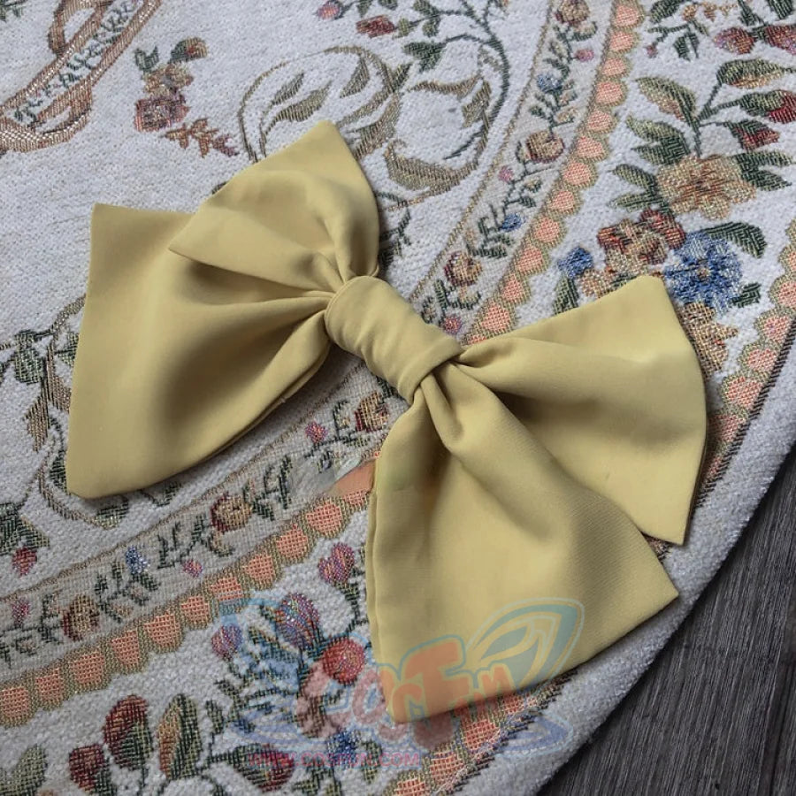 Elegant and Vintage Lolita Slim Dress Yellow / S / Hairpin