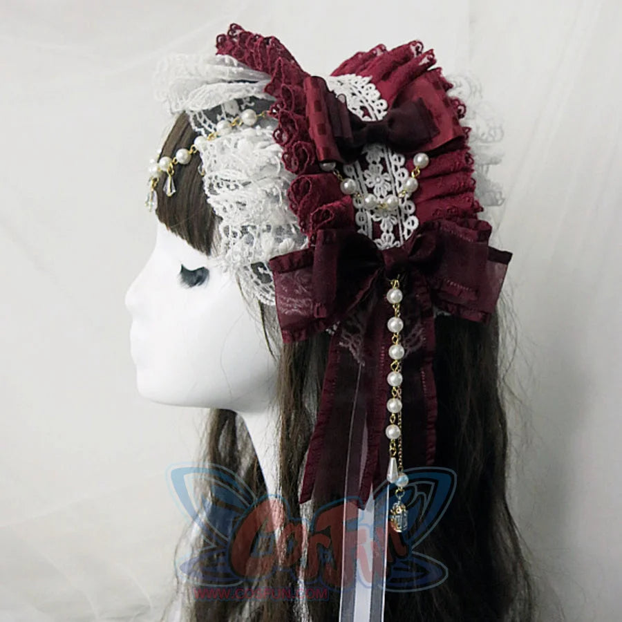 Original Lovely Pearl Lolita Lace Hairband - cosfun