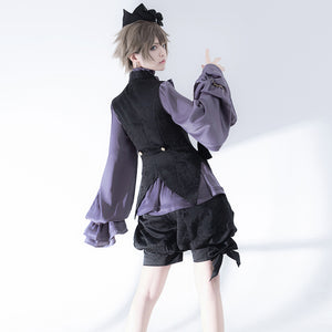 Hunting Rabbit Retro Cute Cool Jacket Lolita Vest Shorts Ouji Set