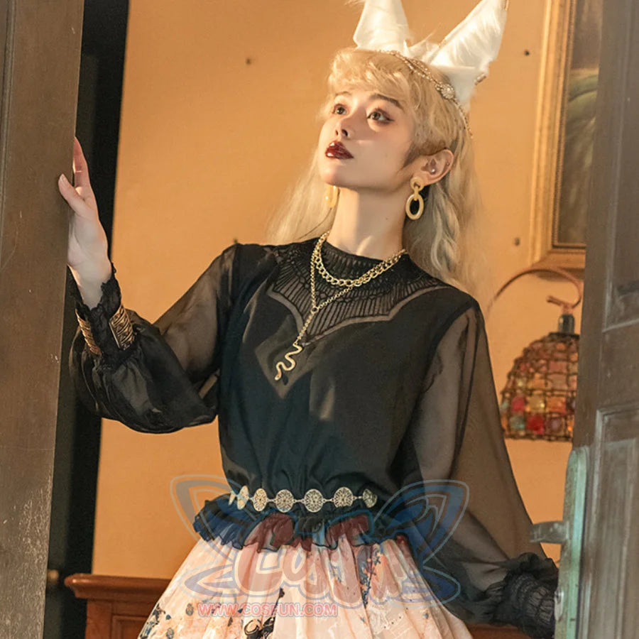 Egypt Style Embroidered Lolita Long Sleeve Shirt - cosfun