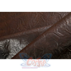 Captain Steve Rogers cosplay costume centers brown faux leather texture in a close detail.