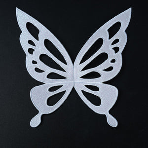 Honkai: Star Rail Castorice Gossamer Flutter cosplay costume presents a white embroidered butterfly wing accessory piece.