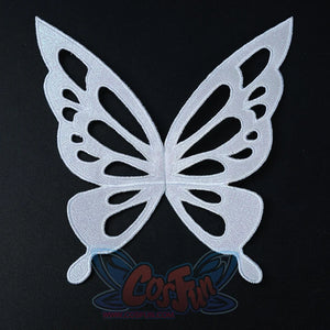 Honkai: Star Rail Castorice Gossamer Flutter cosplay costume presents a white embroidered butterfly wing accessory piece.