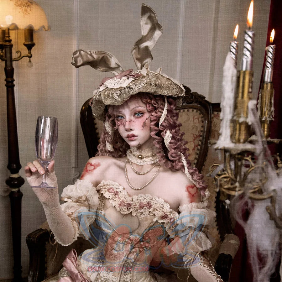 Rococo Duchess Summer Elegant Bunny Ear Dome Hat