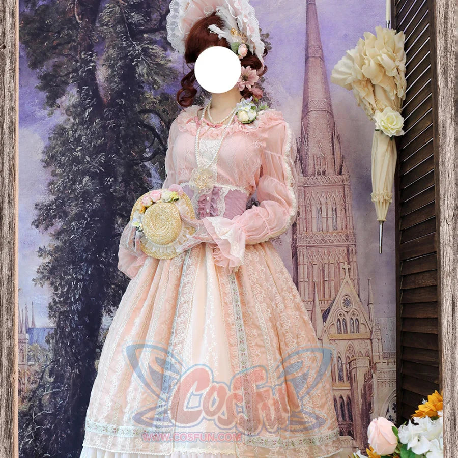 Spring Elegant Embroidered Lolita High Waist Skirt