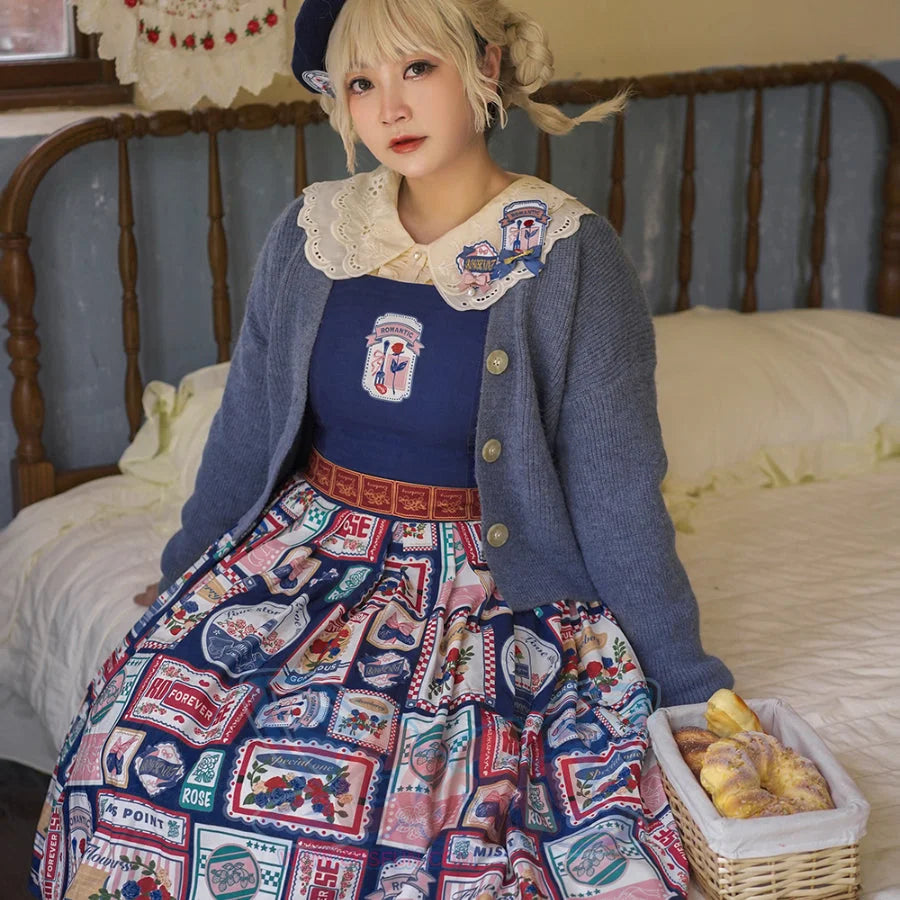 American Style Vintage Daily Lolita Jumper Skirt - cosfun