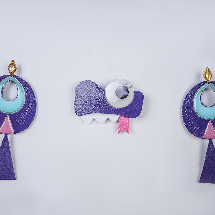 Genshin Impact Citlali Whispers of Stars and Smoke cosplay costume hair clips and decorative monster character emblem.