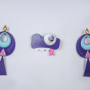 Genshin Impact Citlali Whispers of Stars and Smoke cosplay costume hair clips and decorative monster character emblem.
