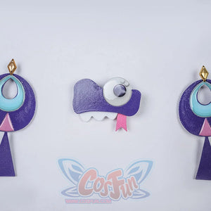 Genshin Impact Citlali Whispers of Stars and Smoke cosplay costume hair clips and decorative monster character emblem.