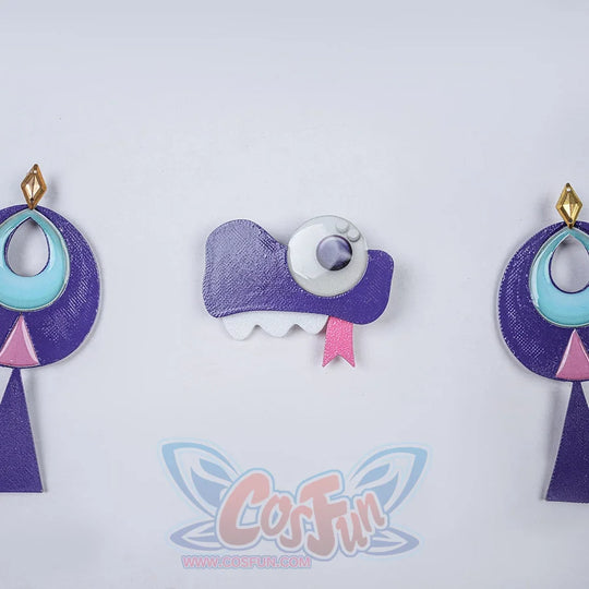 Genshin Impact Citlali Whispers of Stars and Smoke cosplay costume hair clips and decorative monster character emblem.