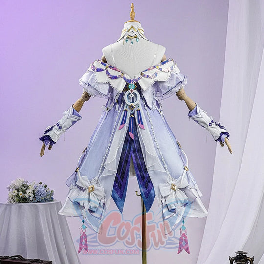 Genshin Impact Citlali Whispers of Stars and Smoke cosplay costume presents the detailed back ornament and layered skirt.