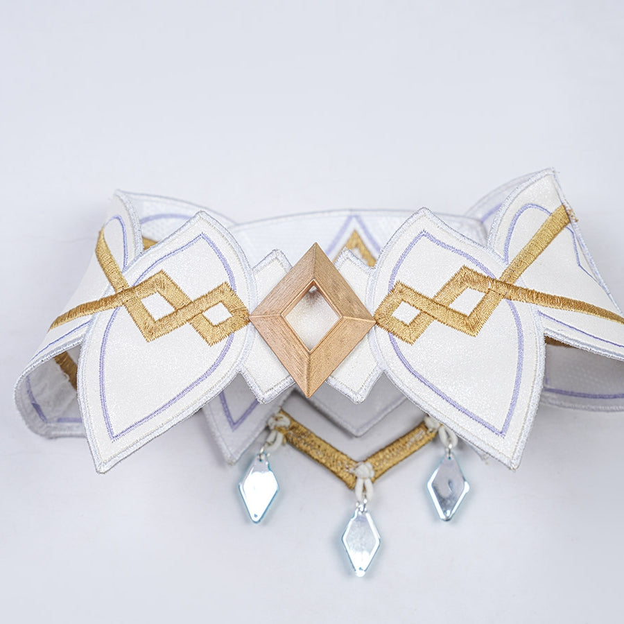 Genshin Impact Citlali Whispers of Stars and Smoke cosplay costume collar centers a gold-tone diamond and gem-like accents.