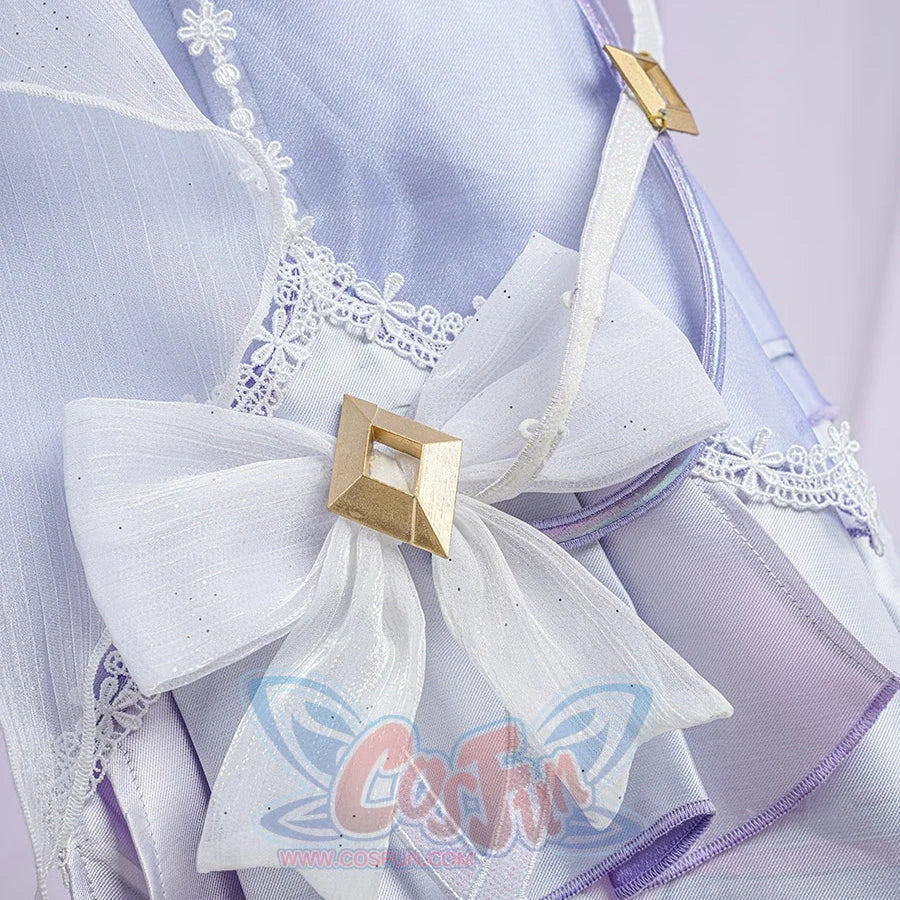 Genshin Impact Citlali Whispers of Stars and Smoke cosplay costume gathers delicate white glitter bows on satin.