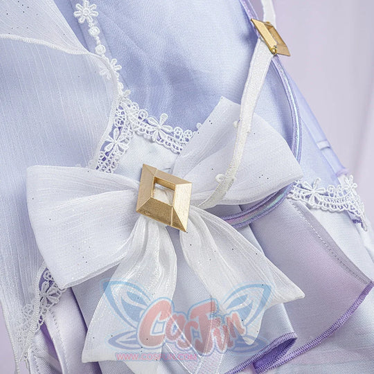 Genshin Impact Citlali Whispers of Stars and Smoke cosplay costume gathers delicate white glitter bows on satin.