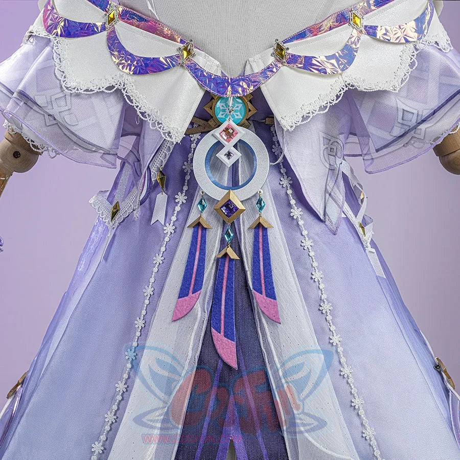 Genshin Impact Citlali Whispers of Stars and Smoke cosplay costume centers on iridescent chest trim and intricate pendants.