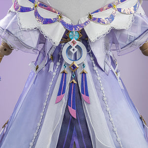 Genshin Impact Citlali Whispers of Stars and Smoke cosplay costume centers on iridescent chest trim and intricate pendants.