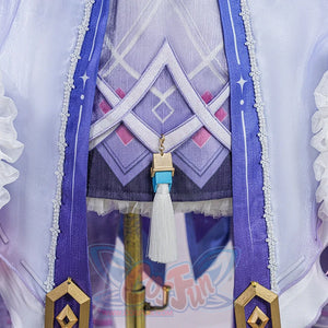 Genshin Impact Citlali Whispers of Stars and Smoke cosplay costume centers on layered purple geometric fabric and a tassel.