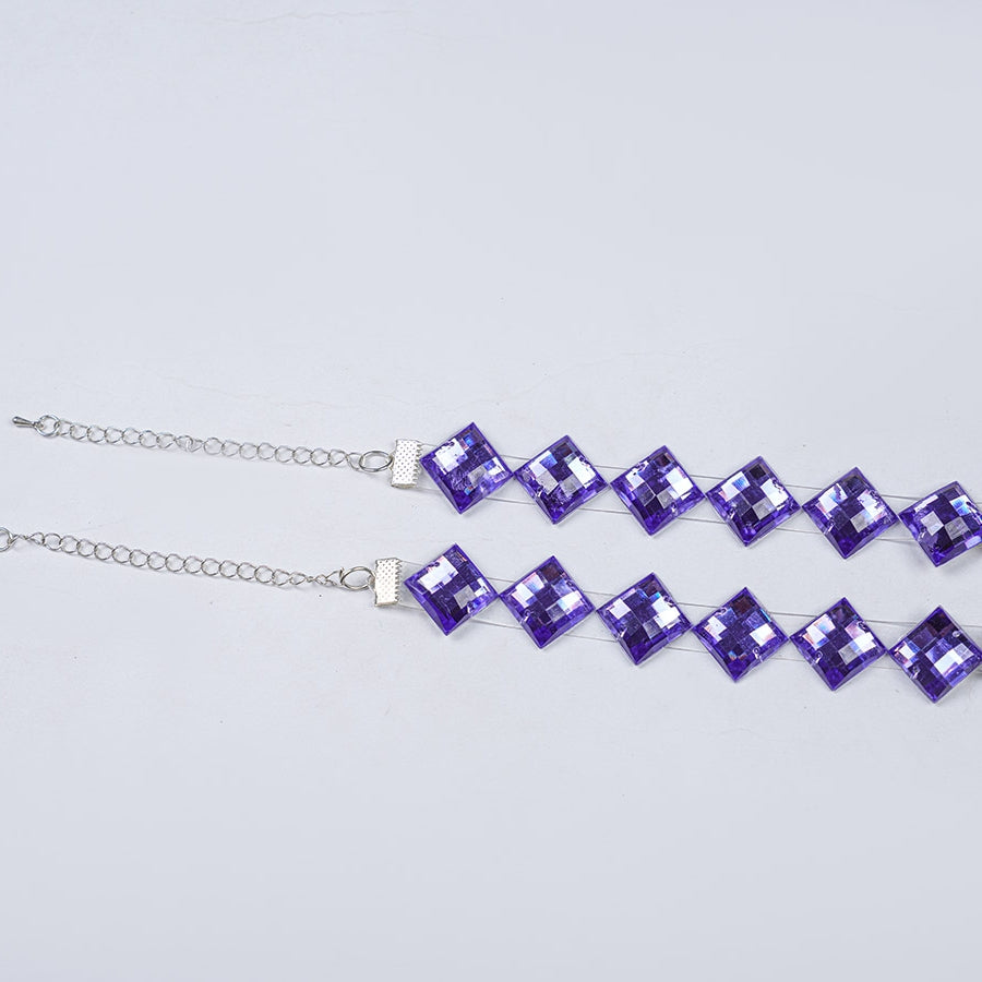 Genshin Impact Citlali Whispers of Stars and Smoke cosplay costume waist ornaments string purple square gem-like accents.