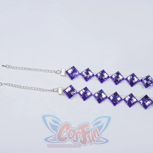 Genshin Impact Citlali Whispers of Stars and Smoke cosplay costume waist ornaments string purple square gem-like accents.