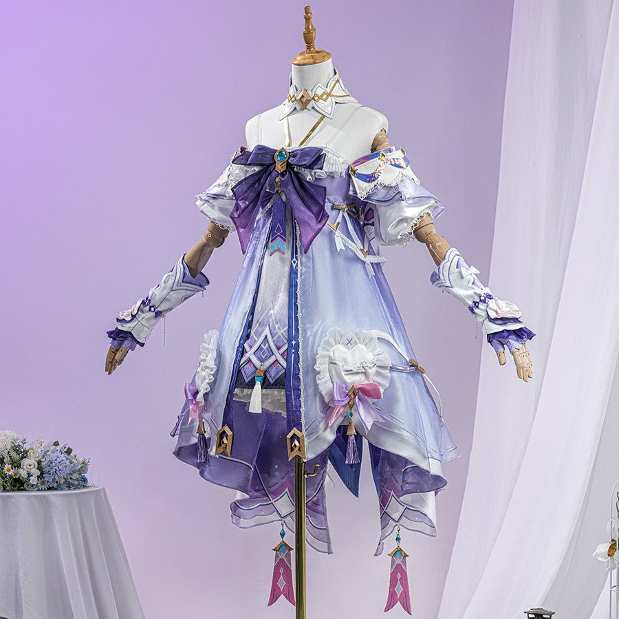 Genshin Impact Citlali Whispers of Stars and Smoke cosplay costume gathers lavender layers and intricate waist ornaments.