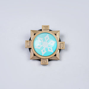 Genshin Impact Citlali Whispers of Stars and Smoke cosplay costume vision centers a cyan star emblem in a gold-tone frame.