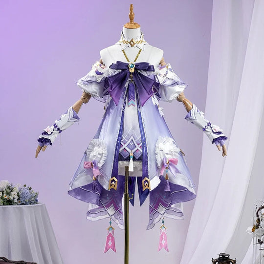 COSFUN Genshin Impact Citlali Whispers of Stars and Smoke cosplay costume centers the layered purple dress and accessories.