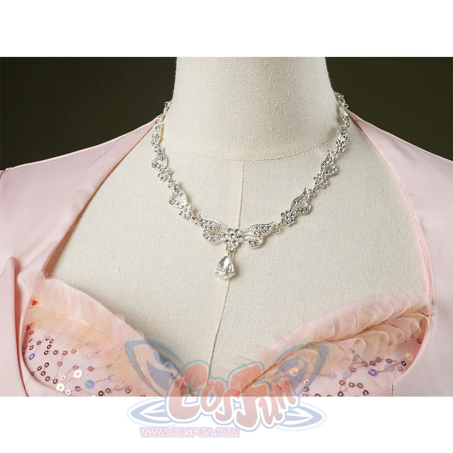 Close up Glinda cosplay costume upper part and necklace