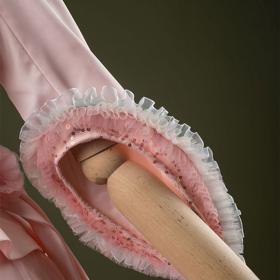 Close up Glinda cosplay costume sleeve details