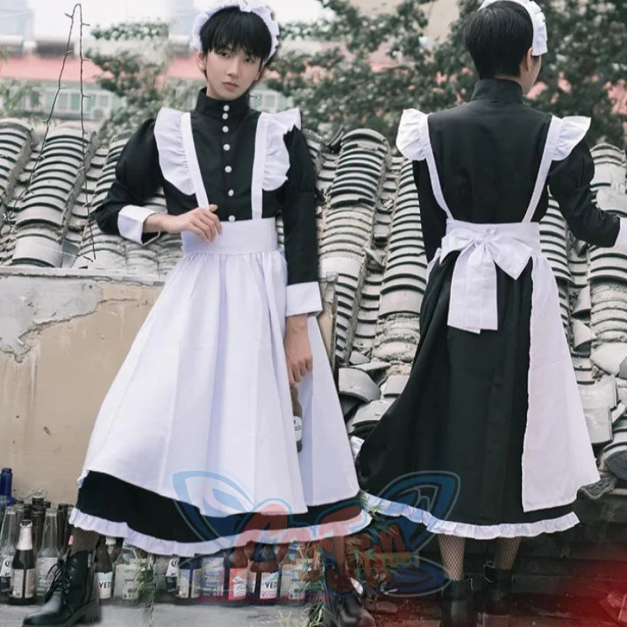Coffee Big Man Maid Cute Gay Lolita Cross-Dressing Cosplay Costume Costumes