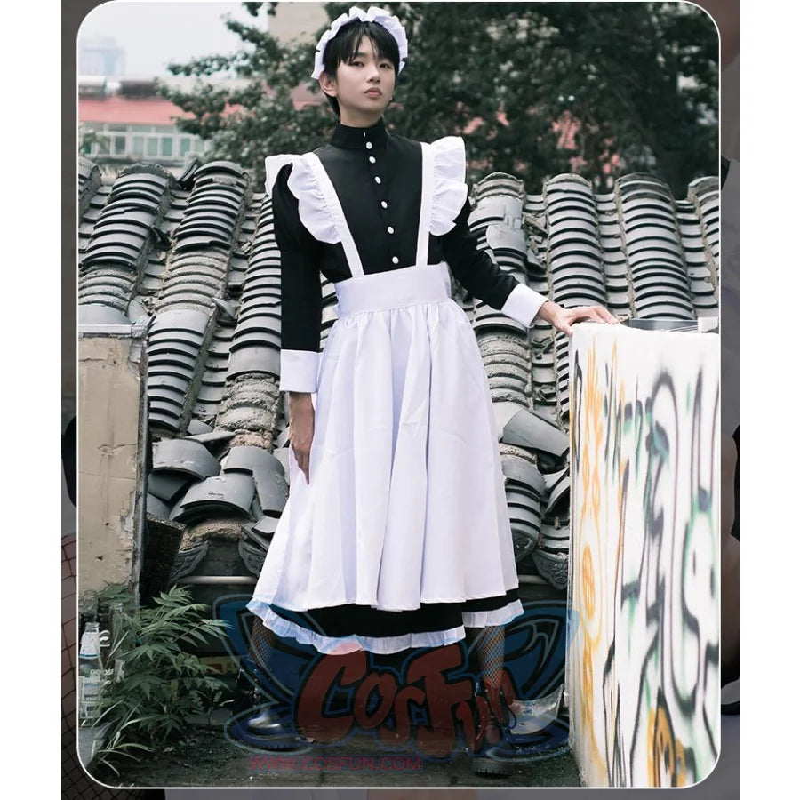 Coffee Big Man Maid Cute Gay Lolita Cross-Dressing Cosplay Costume Costumes