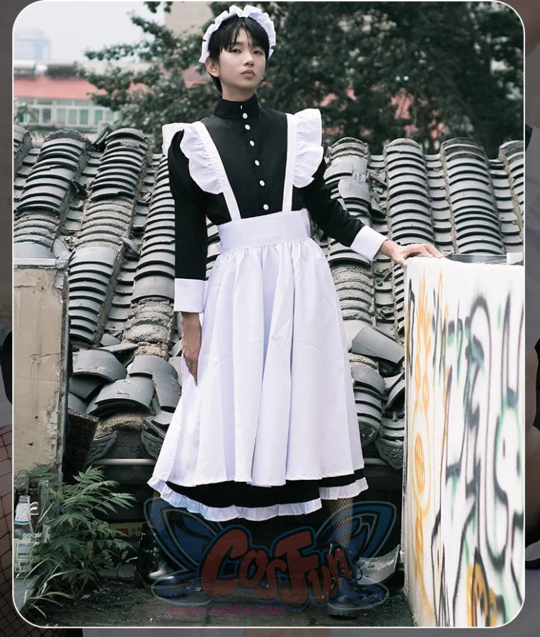 Coffee Big Man Maid Cute Gay Lolita Cross-Dressing Cosplay Costume J40775, M Coffee Big Man Maid Cute Gay Lolita Cross-Dressing Cosplay Costume J40775, M