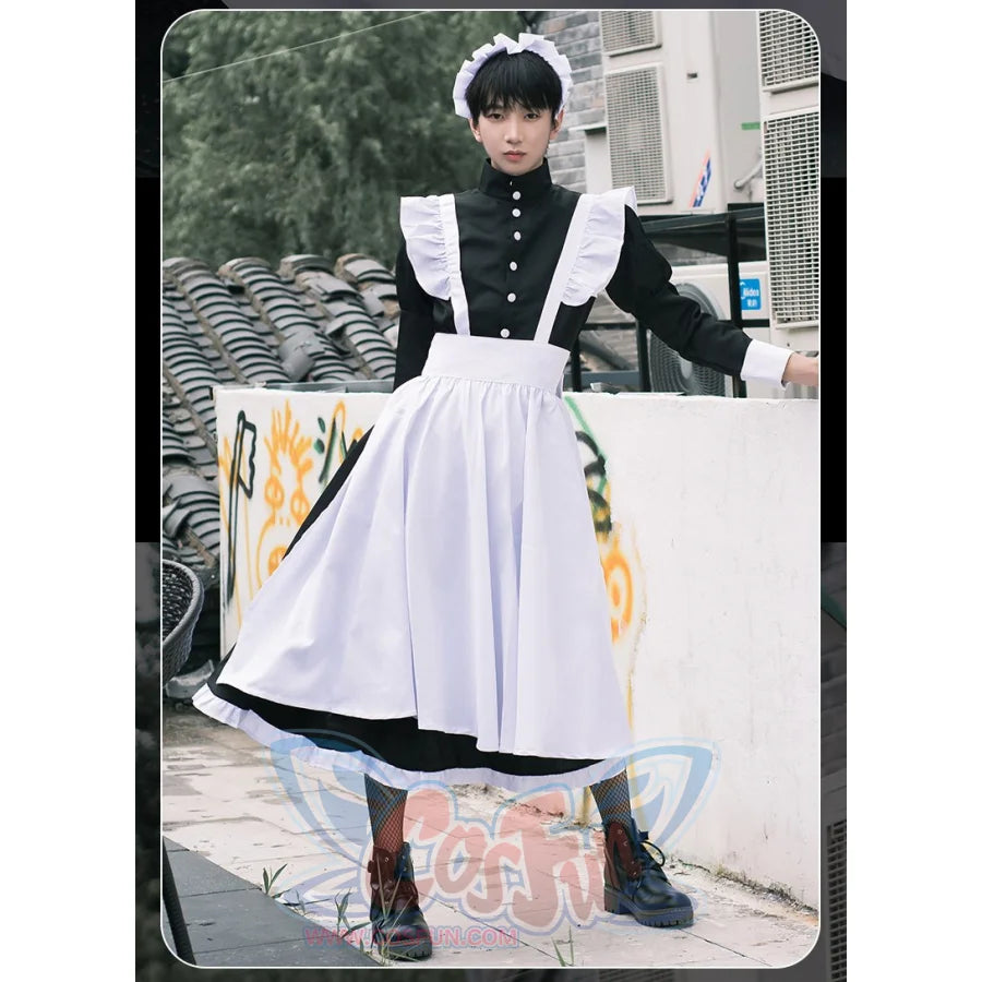 Coffee Big Man Maid Cute Gay Lolita Cross-Dressing Cosplay Costume Costumes
