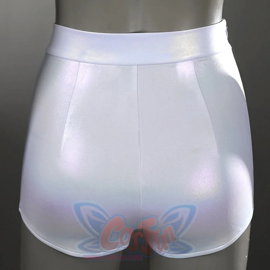 KPop Demon Hunters HUNTR/X Rumi Cosplay Costume What It Sounds Like White Stage Outfit N09540 Costumes