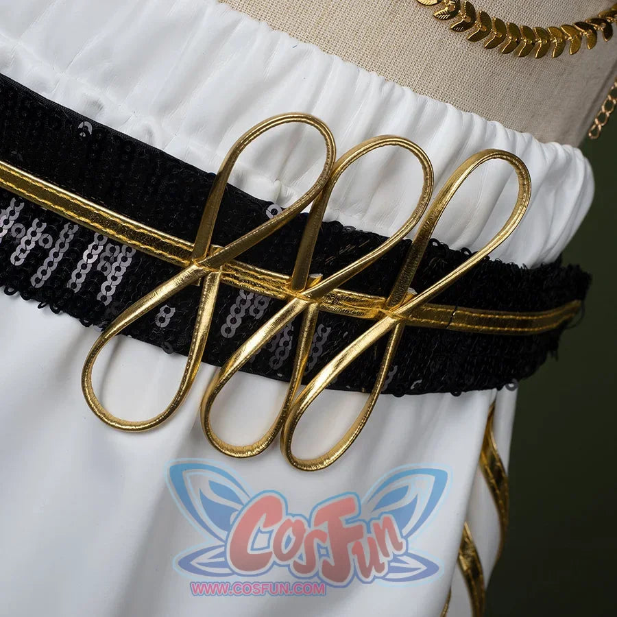 HUNTR/X Kid Mira cosplay costume, black sequined belt, showing golden decoration