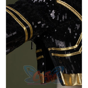 HUNTR/X Kid Zoey cosplay costume, close-up of top's side, showing a invisible zipper