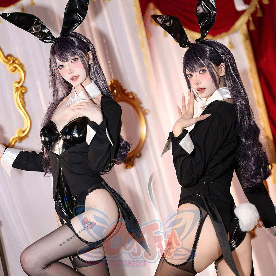 Bunny girl in black bunny dress