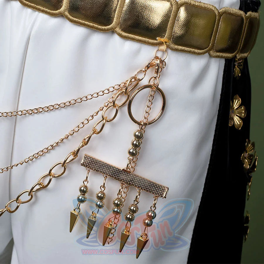 HUNTR/X Rumi cosplay costume for kids, white shiny stage outfit, chain details