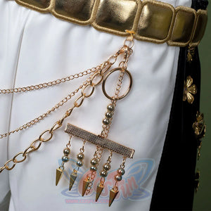 HUNTR/X Rumi cosplay costume for kids, white shiny stage outfit, chain details