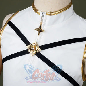 HUNTR/X Rumi cosplay costume for kids, white shiny stage outfit, front details