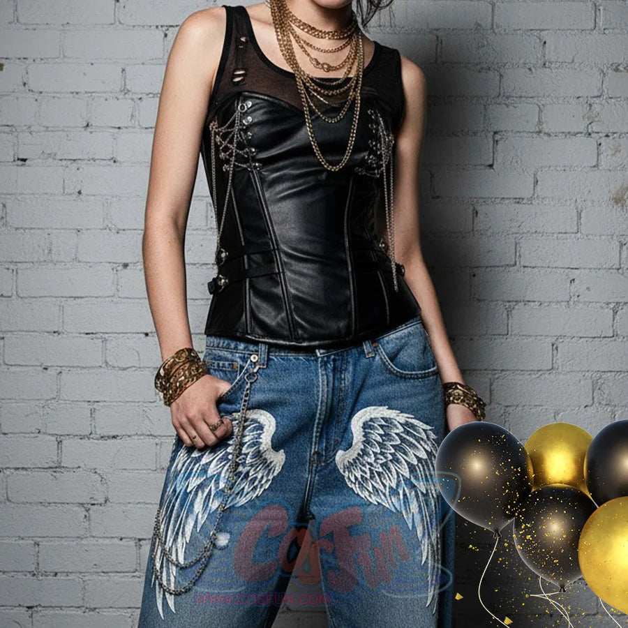 【PRE-SALE】COSFUN Original Vintage Black Chain Strapless Corset Vest FAN0022