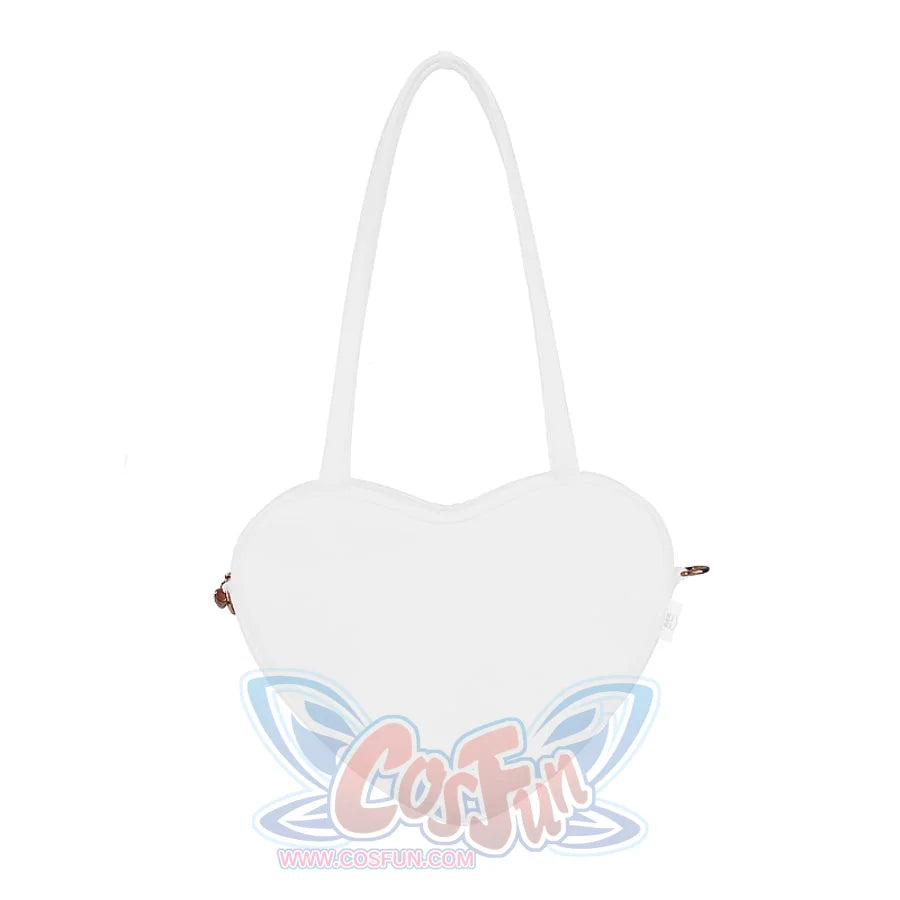 Lovely Large Size Heart-shaped Shoulder Bag S22932 White