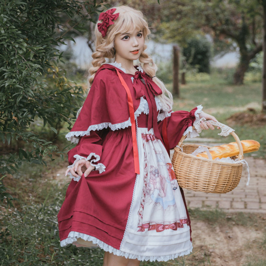 udarbejde Faial falanks Little Red Riding Hood Sweet and Lovely Lolita Jumper Skirt - cosfun