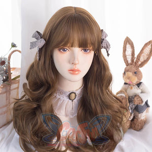 New Style Medium-length Wavy Curly Wig with Bangs
